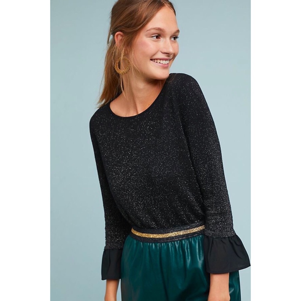 Anthropologie Moth “Senita” shimmery sweater top